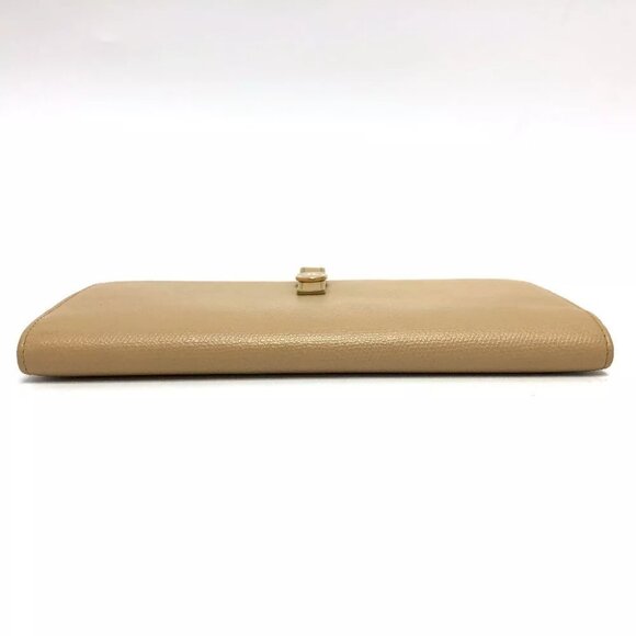 CHANEL COCO Button Wallet Bi-fold Wallet Long Wallet Beige/GoldHardware - Picture 9 of 16